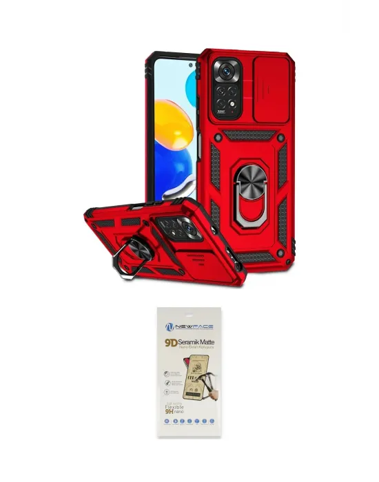 ieg™ Redmi Note 11 Pro Kılıf Ahenk Klasik - Siyah Mat Seramik Nano Ekran Koruyucu