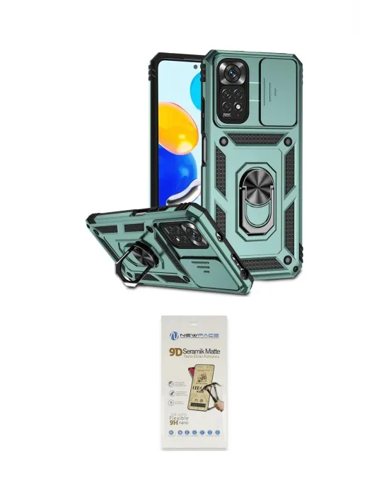ieg™ Redmi Note 11 Pro Kılıf Ahenk Klasik - Siyah Mat Seramik Nano Ekran Koruyucu