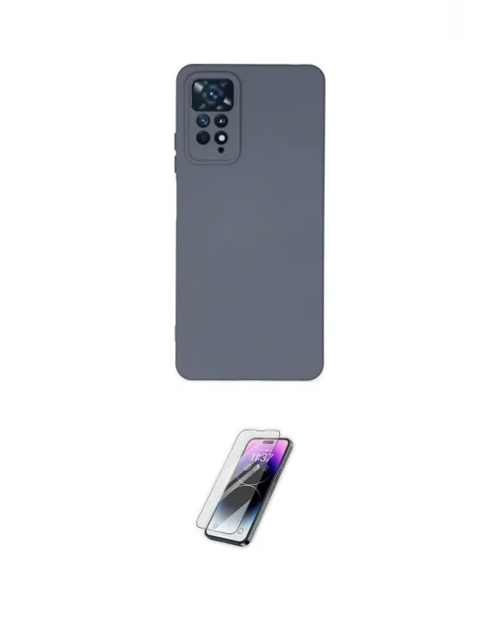 ieg™ Redmi Note 11 Pro Kılıf Ahenk Serisi - Şeffaf Pasifik Cam Ekran Koruyucu