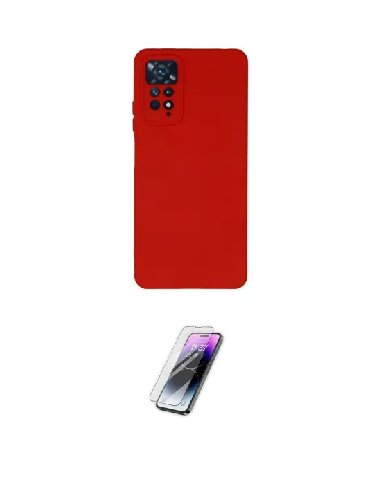 ieg™ Redmi Note 11 Pro Kılıf Ahenk Serisi - Şeffaf Pasifik Cam Ekran Koruyucu