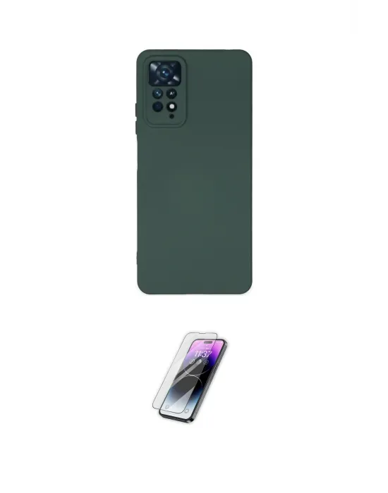 ieg™ Redmi Note 11 Pro Kılıf Ahenk Serisi - Şeffaf Pasifik Cam Ekran Koruyucu