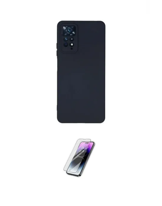 ieg™ Redmi Note 11 Pro Kılıf Ahenk Serisi - Şeffaf Pasifik Cam Ekran Koruyucu