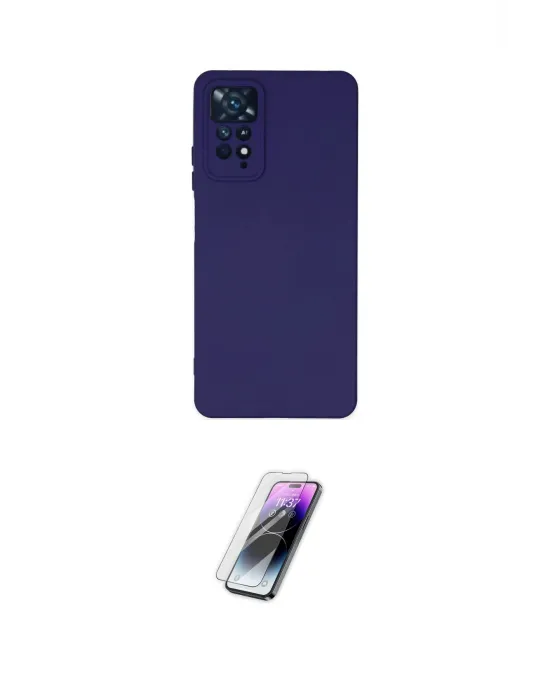 ieg™ Redmi Note 11 Pro Kılıf Ahenk Serisi - Şeffaf Pasifik Cam Ekran Koruyucu