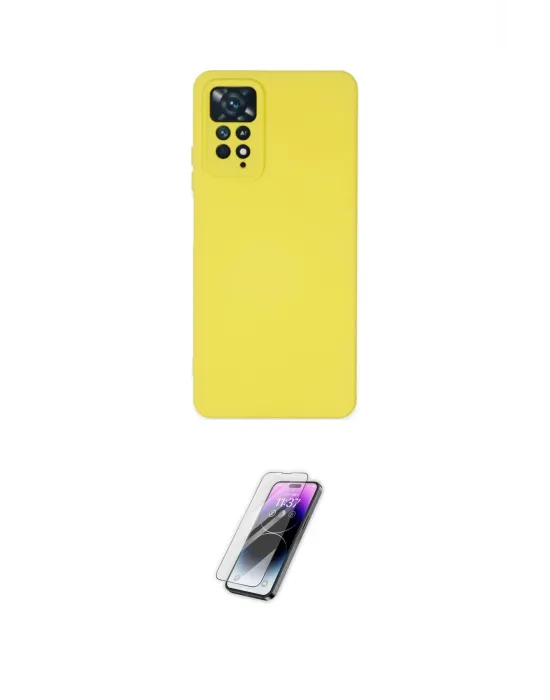 ieg™ Redmi Note 11 Pro Kılıf Ahenk Serisi - Şeffaf Pasifik Cam Ekran Koruyucu