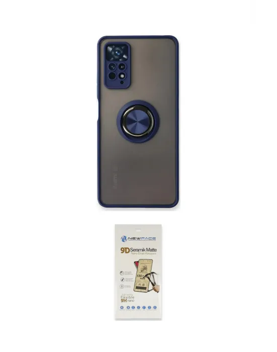 ieg™ Redmi Note 11 Pro Kılıf Yörünge Çizgi - Siyah Mat Seramik Nano Ekran Koruyucu