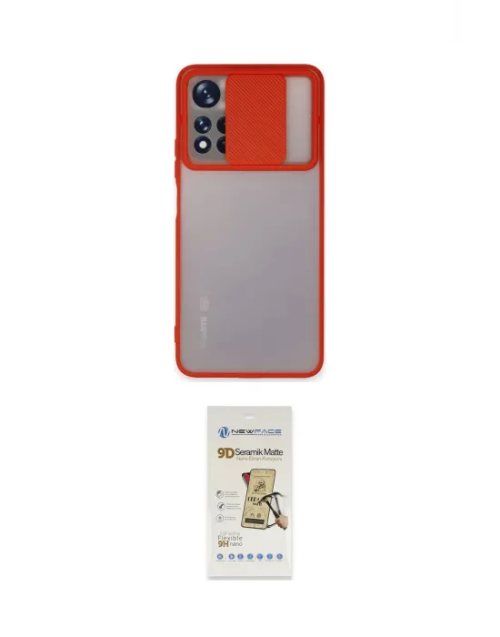 ieg™ Redmi Note 11T Kılıf Vadi Çizgi - Siyah Mat Seramik Nano Ekran Koruyucu