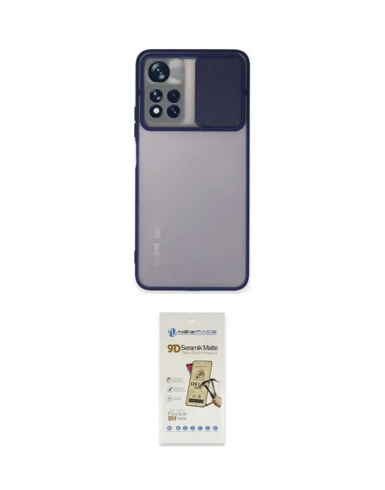 ieg™ Redmi Note 11T Kılıf Vadi Çizgi - Siyah Mat Seramik Nano Ekran Koruyucu