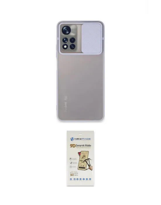 ieg™ Redmi Note 11T Kılıf Vadi Çizgi - Siyah Mat Seramik Nano Ekran Koruyucu