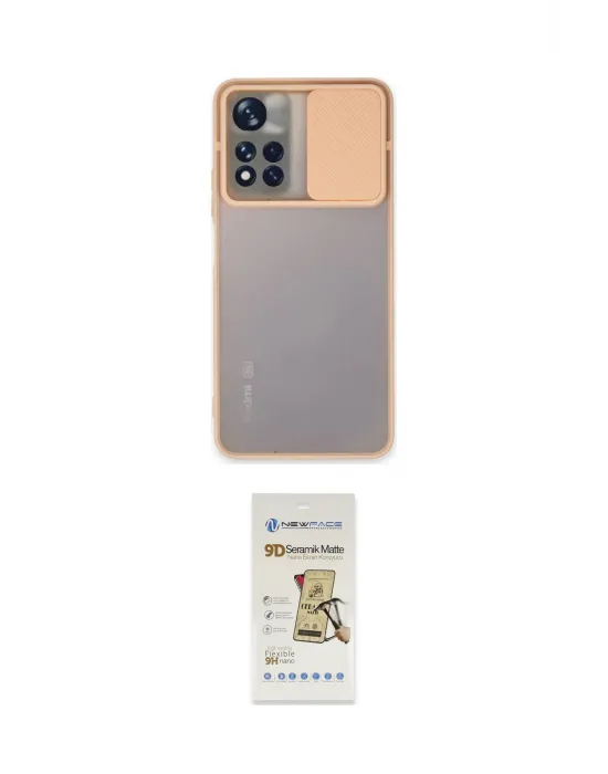 ieg™ Redmi Note 11T Kılıf Vadi Çizgi - Siyah Mat Seramik Nano Ekran Koruyucu
