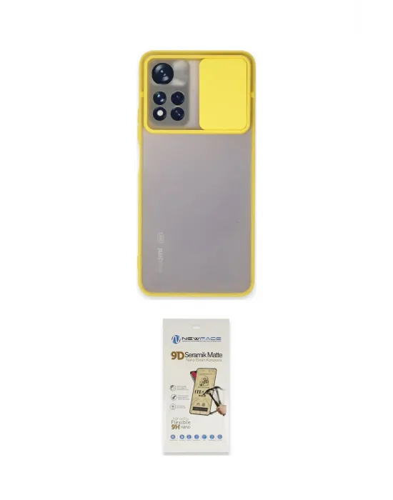 ieg™ Redmi Note 11T Kılıf Vadi Çizgi - Siyah Mat Seramik Nano Ekran Koruyucu