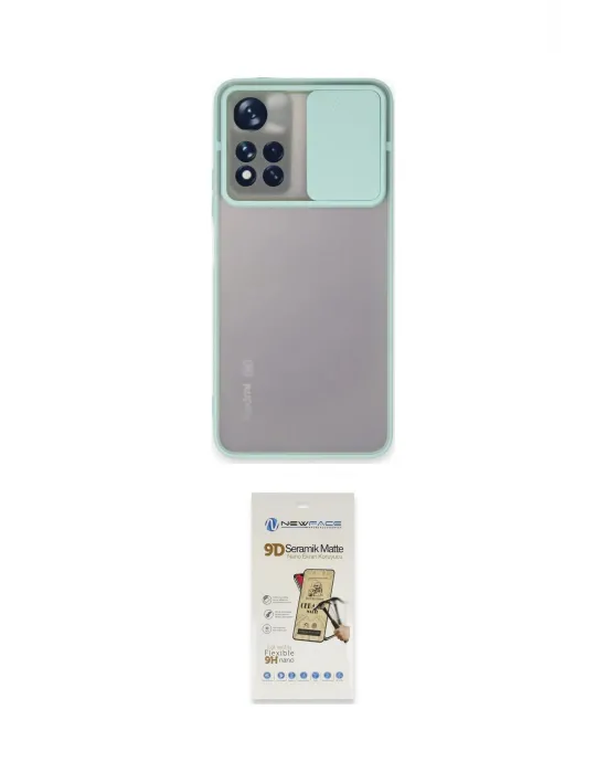 ieg™ Redmi Note 11T Kılıf Vadi Çizgi - Siyah Mat Seramik Nano Ekran Koruyucu