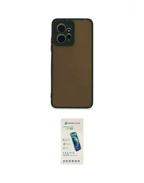 ieg™ Redmi Note 12 4G Kılıf Ahenk Çizgi Serisi - Şeffaf Pasifik Cam Ekran Koruyucu
