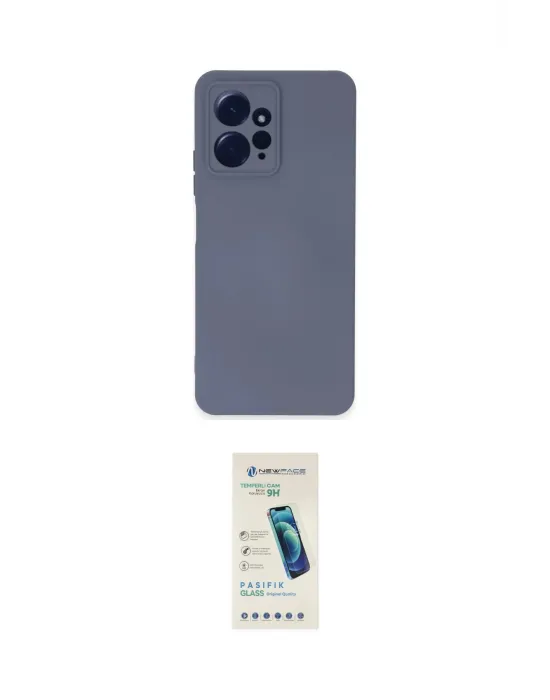ieg™ Redmi Note 12 4G Kılıf Ahenk Serisi - Şeffaf Pasifik Cam Ekran Koruyucu
