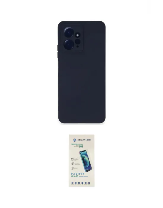 ieg™ Redmi Note 12 4G Kılıf Ahenk Serisi - Şeffaf Pasifik Cam Ekran Koruyucu