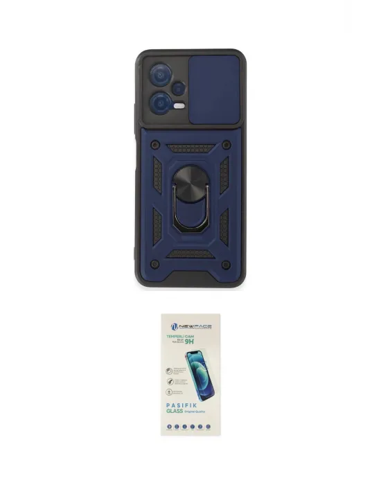 ieg™ Redmi Note 12 5G Kılıf Ahenk Klasik - Şeffaf Pasifik Cam Ekran Koruyucu