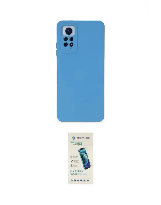 ieg™ Redmi Note 12 Pro 4G Kılıf Ahenk Serisi - Şeffaf Pasifik Cam Ekran Koruyucu