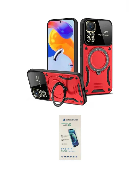ieg™ Redmi Note 12 Pro 4G Kılıf Kıvılcım Modern Serisi - Şeffaf Pasifik Cam Ekran Koruyucu