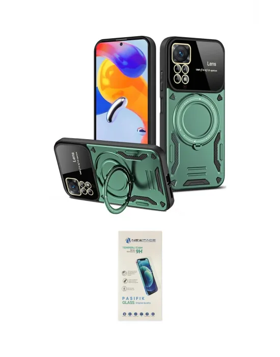 ieg™ Redmi Note 12 Pro 4G Kılıf Kıvılcım Modern Serisi - Şeffaf Pasifik Cam Ekran Koruyucu