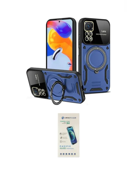 ieg™ Redmi Note 12 Pro 4G Kılıf Kıvılcım Modern Serisi - Şeffaf Pasifik Cam Ekran Koruyucu