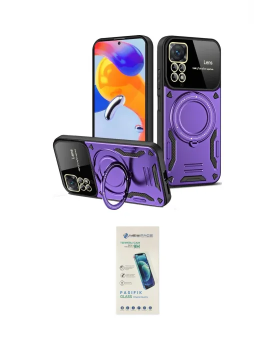 ieg™ Redmi Note 12 Pro 4G Kılıf Kıvılcım Modern Serisi - Şeffaf Pasifik Cam Ekran Koruyucu