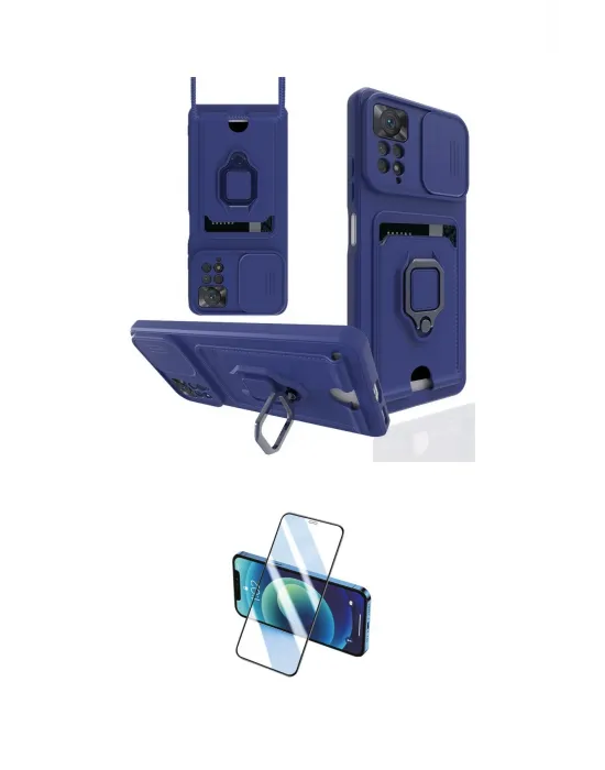 ieg™ Redmi Note 12 Pro 4G Kılıf Vadi Form Prime - Siyah 3D Antistatik Cam Ekran Koruyucu