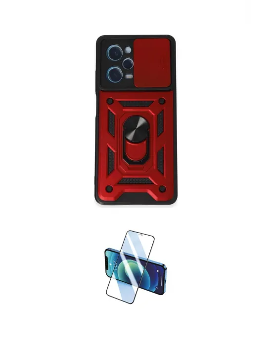 ieg™ Redmi Note 12 Pro 5G Kılıf Ahenk Klasik - Siyah 3D Antistatik Cam Ekran Koruyucu