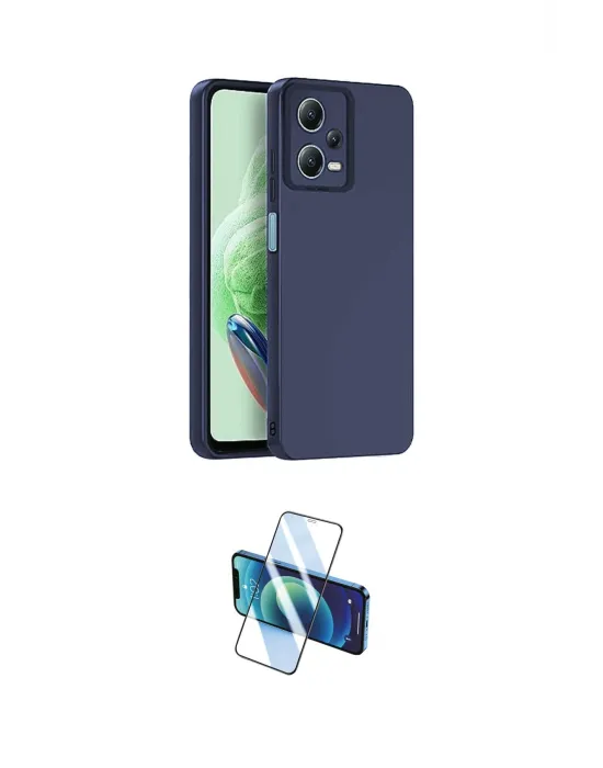 ieg™ Redmi Note 12 Pro 5G Kılıf Ahenk Serisi - Siyah 3D Antistatik Cam Ekran Koruyucu