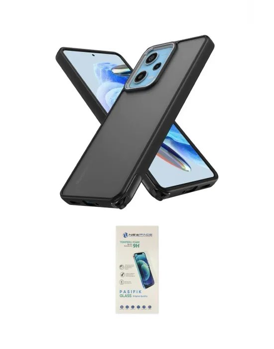 ieg™ Redmi Note 12 Pro 5G Kılıf Atlas Form - Şeffaf Pasifik Cam Ekran Koruyucu