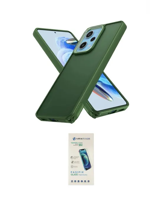 ieg™ Redmi Note 12 Pro 5G Kılıf Atlas Form - Şeffaf Pasifik Cam Ekran Koruyucu