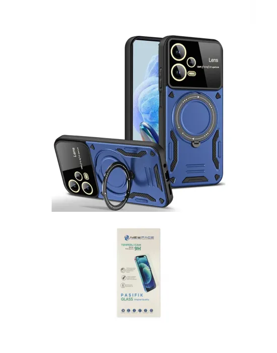 ieg™ Redmi Note 12 Pro 5G Kılıf Kıvılcım Modern Serisi - Şeffaf Pasifik Cam Ekran Koruyucu