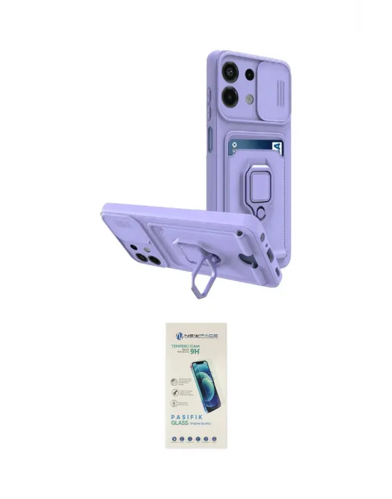 ieg™ Redmi Note 13 4G Kılıf Vadi Form Prime - Şeffaf Pasifik Cam Ekran Koruyucu