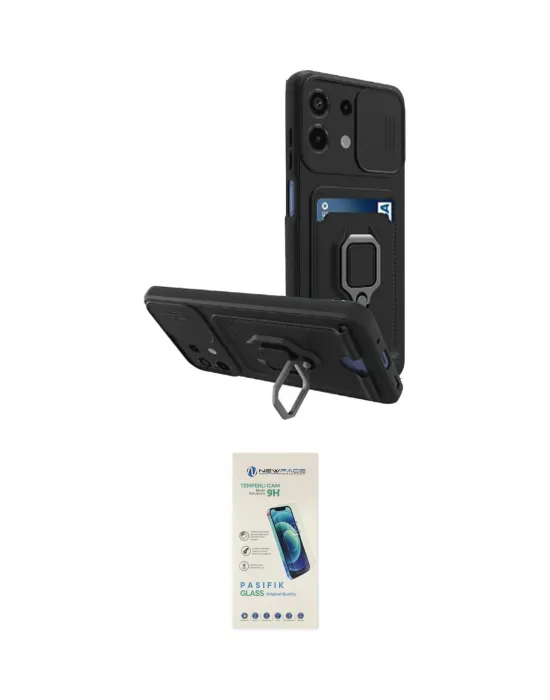 ieg™ Redmi Note 13 4G Kılıf Vadi Form Prime - Şeffaf Pasifik Cam Ekran Koruyucu