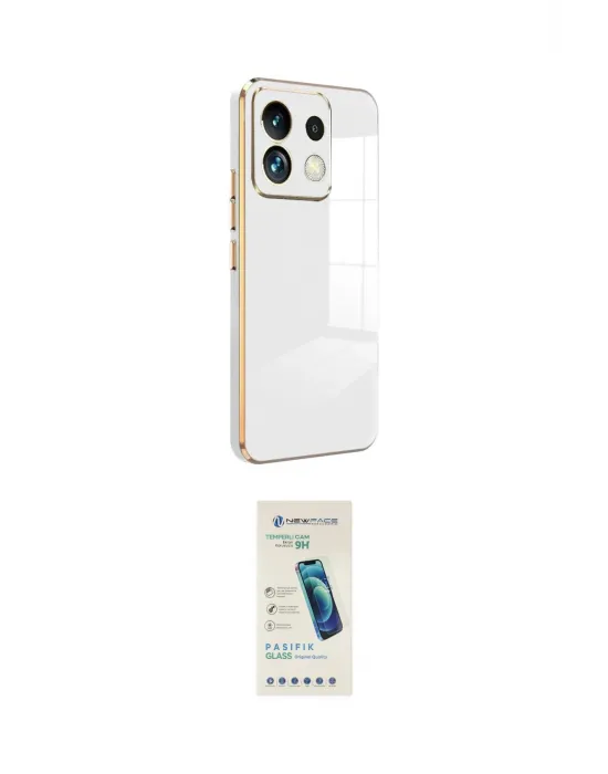ieg™ Redmi Note 13 4G Kılıf Yankı Serisi - Şeffaf Pasifik Cam Ekran Koruyucu