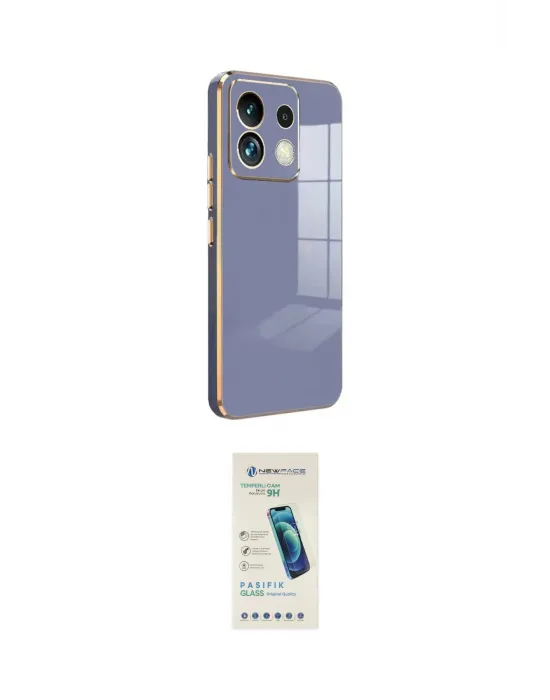 ieg™ Redmi Note 13 4G Kılıf Yankı Serisi - Şeffaf Pasifik Cam Ekran Koruyucu