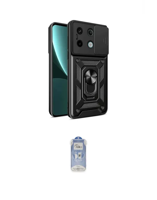 ieg™ Redmi Note 13 Pro 4G Kılıf Ahenk Klasik - Siyah Joko Magic 5D Cam