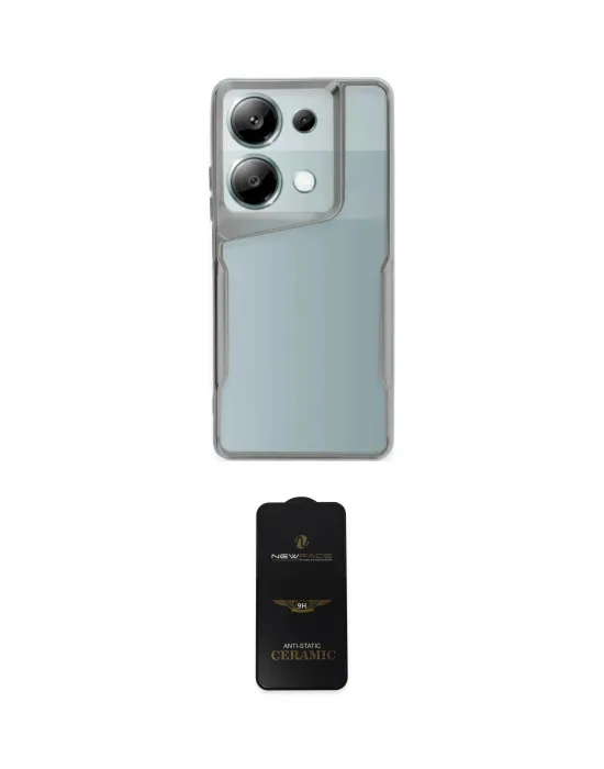 ieg™ Redmi Note 13 Pro 4G Kılıf Akış Çizgi Koleksiyonu - Siyah 6D Antistatik Mat Seramik Hayalet Nano Ekran Koruyucu