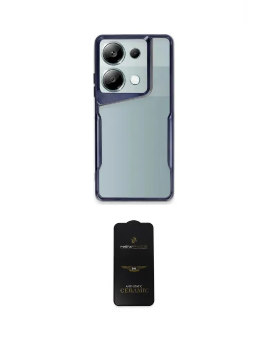 ieg™ Redmi Note 13 Pro 4G Kılıf Akış Çizgi Koleksiyonu - Siyah 6D Antistatik Mat Seramik Hayalet Nano Ekran Koruyucu