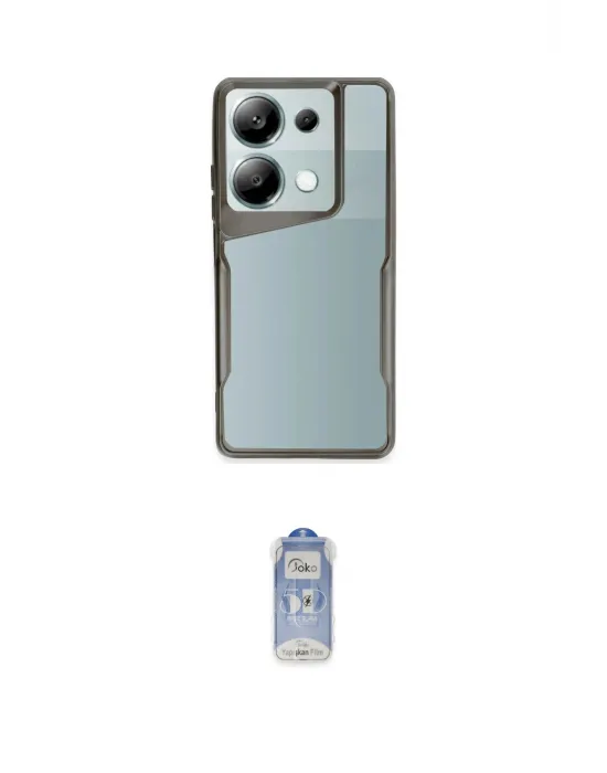 ieg™ Redmi Note 13 Pro 4G Kılıf Akış Çizgi Koleksiyonu - Siyah Joko Magic 5D Cam