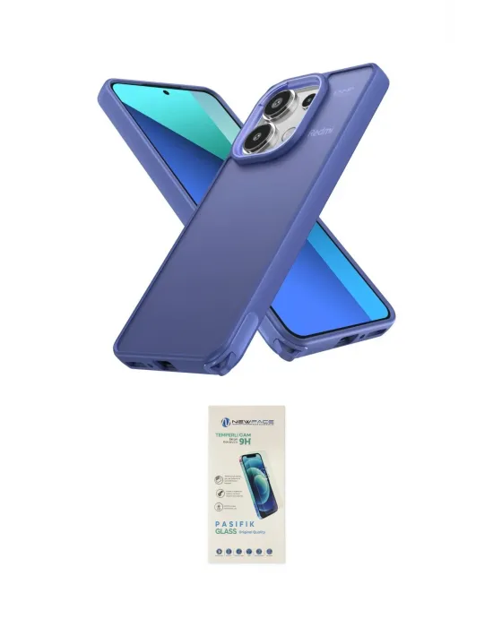 ieg™ Redmi Note 13 Pro 4G Kılıf Atlas Form - Şeffaf Pasifik Cam Ekran Koruyucu