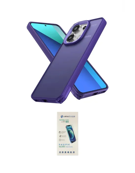 ieg™ Redmi Note 13 Pro 4G Kılıf Atlas Form - Şeffaf Pasifik Cam Ekran Koruyucu