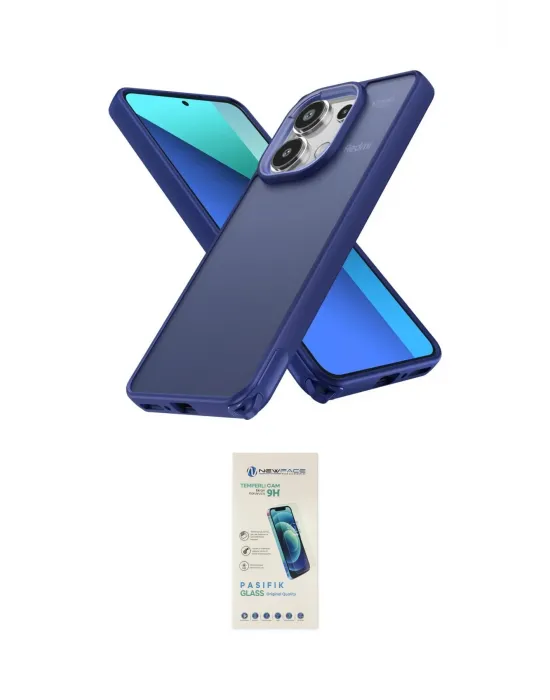 ieg™ Redmi Note 13 Pro 4G Kılıf Atlas Form - Şeffaf Pasifik Cam Ekran Koruyucu