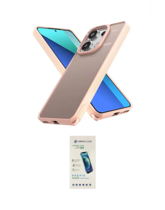 ieg™ Redmi Note 13 Pro 4G Kılıf Atlas Form - Şeffaf Pasifik Cam Ekran Koruyucu