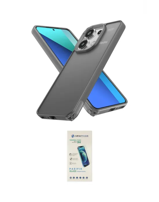 ieg™ Redmi Note 13 Pro 4G Kılıf Atlas Form - Şeffaf Pasifik Cam Ekran Koruyucu