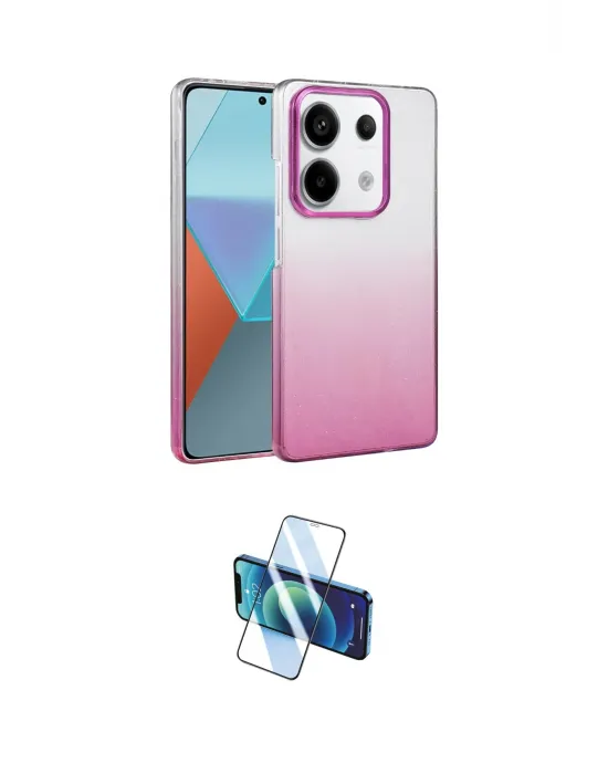 ieg™ Redmi Note 13 Pro 4G Kılıf Kıvılcım Minimal Özel Seri - Siyah 3D Antistatik Seramik Nano Ekran Koruyucu