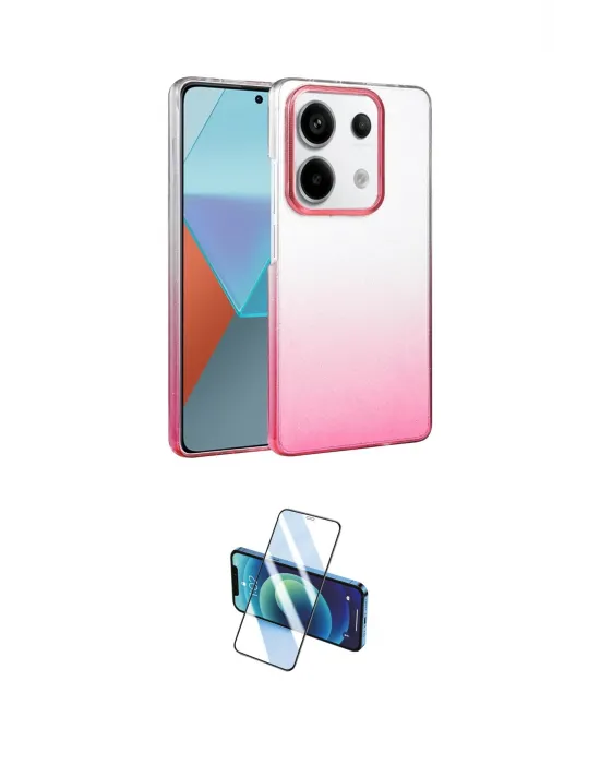 ieg™ Redmi Note 13 Pro 4G Kılıf Kıvılcım Minimal Özel Seri - Siyah 3D Antistatik Seramik Nano Ekran Koruyucu