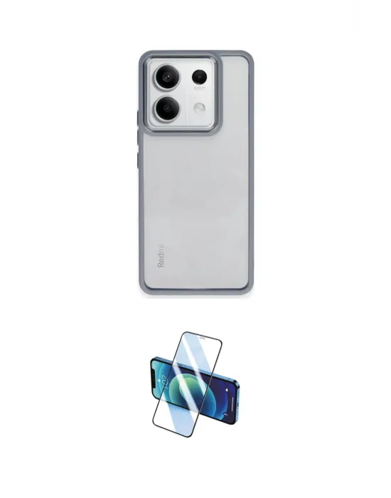 ieg™ Redmi Note 13 Pro 4G Kılıf Nova Işık Serisi - Siyah 3D Antistatik Cam Ekran Koruyucu