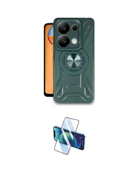 ieg™ Redmi Note 13 Pro 4G Kılıf Nova Yansıma Prime - Siyah 3D Antistatik Cam Ekran Koruyucu