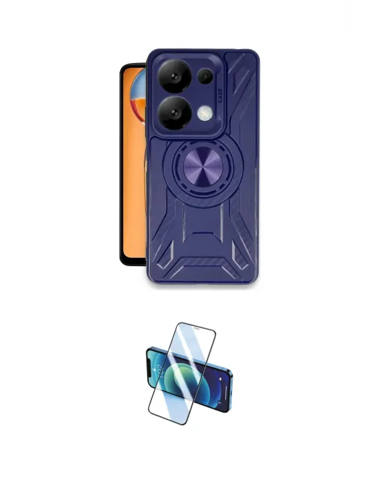 ieg™ Redmi Note 13 Pro 4G Kılıf Nova Yansıma Prime - Siyah 3D Antistatik Cam Ekran Koruyucu