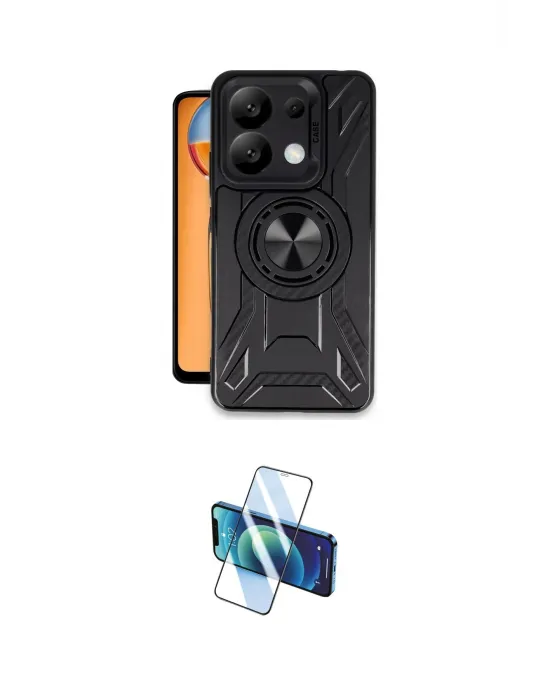 ieg™ Redmi Note 13 Pro 4G Kılıf Nova Yansıma Prime - Siyah 3D Antistatik Cam Ekran Koruyucu