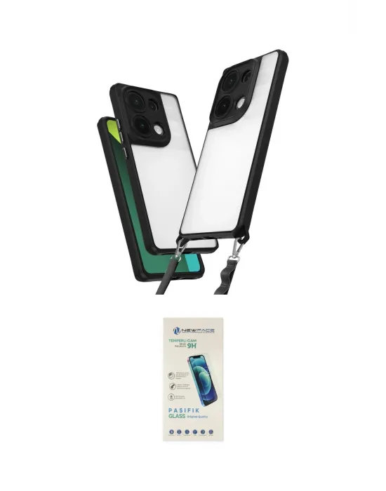 ieg™ Redmi Note 13 Pro 4G Kılıf Ufuk Klasik - Şeffaf Pasifik Cam Ekran Koruyucu